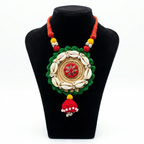 Handmade Cowrie Shell Jute Necklace with Mirror Work and Tassels