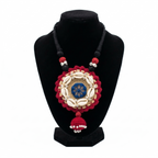 Handmade Cowrie Shell Jute Necklace with Mirror Work and Tassels