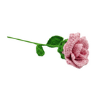 Hand-Knit Red Crochet Rose Bloom Head