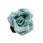 Hand-Knit Red Crochet Rose Bloom Head